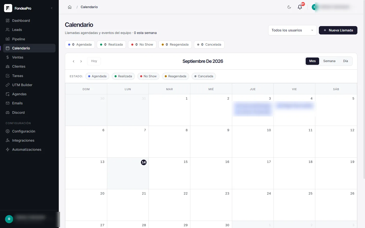 Calendario de Gudari CRM