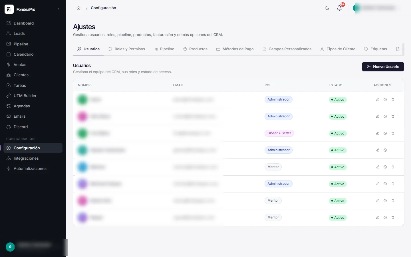 Configuración de Gudari CRM