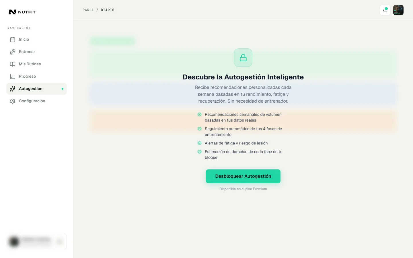 Autogestión inteligente en Nutfit