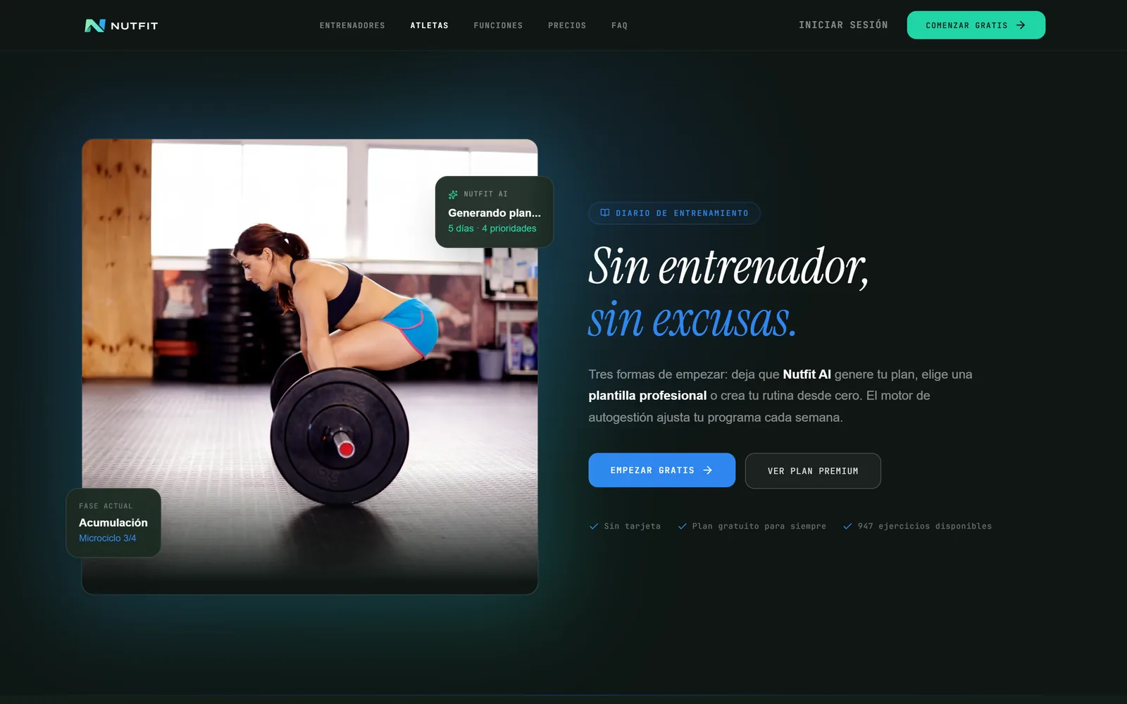 Landing para atletas